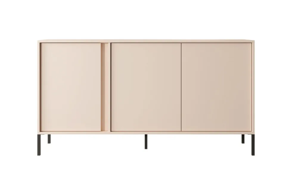 Madia moderna 153x81cm con luce LED 3 ante beige MALK7