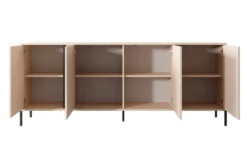 Madia moderna 203x81cm con luce LED 4 ante beige MALK9