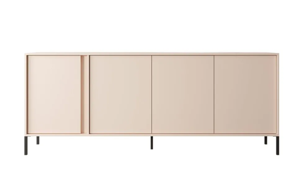 Madia moderna 203x81cm con luce LED 4 ante beige MALK9