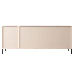 Madia moderna 203x81cm con luce LED 4 ante beige MALK9