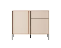 Madia moderna 103x81cm con luce LED 2 ante e 1 cassetto beige MALK8