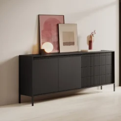 Madia moderna 153x81cm nero MALK34