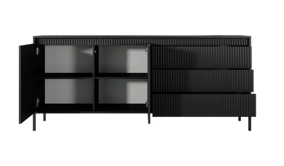 Madia moderna 187x81cm nero MALK35