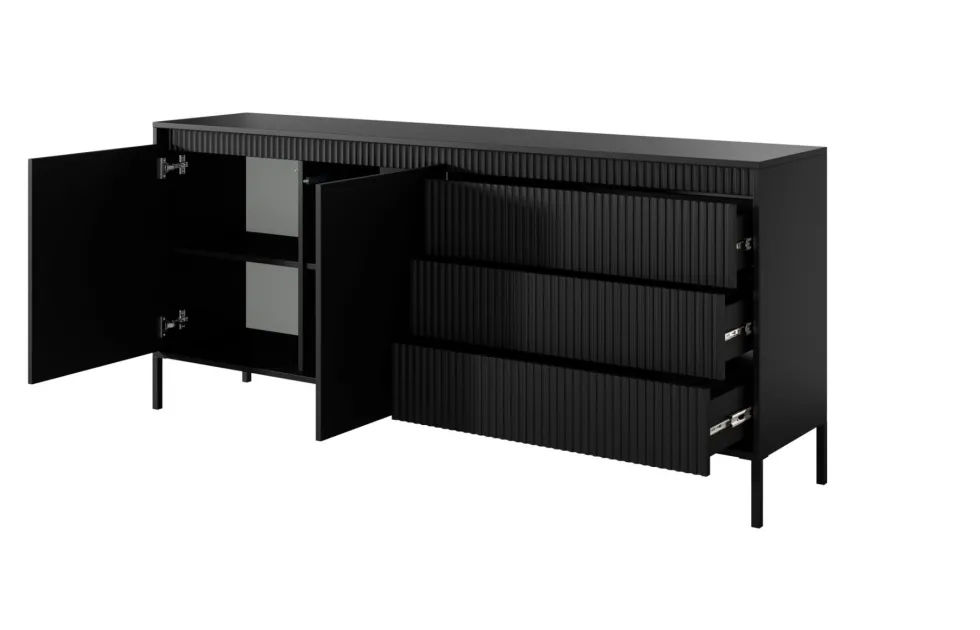 Madia moderna 187x81cm nero MALK35