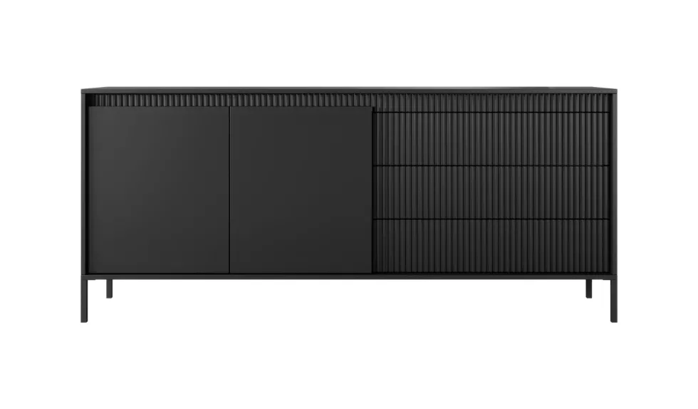 Madia moderna 187x81cm nero MALK35