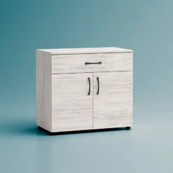 Madia salvaspazio moderna 80x73 cm con ante soft closing bianco legno MG3
