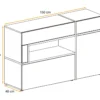 Madia 150x90cm contemporanea design a strisce nere con luci led rovere e nero MP20