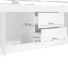 Madia 210x66 da soggiorno con due ante e due cassetti nero e pero ML6