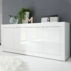 Madia 207x86 moderna a quattro ante bianco lucido ML4