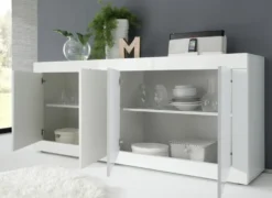 Madia 207x86 moderna a quattro ante bianco lucido ML4