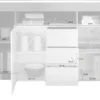 Madia 146x93 moderna con due ante e tre cassetti e ripiano bianco e pero ML19