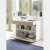 Madia 110x82 moderna con un cassetto e un’anta a ribalta bianco e rovere ML43