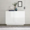 Madia 121x90 piccola design moderno a due ante battenti per zona giorno bianco lucido ML28