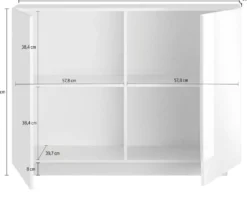 Madia 121x90 piccola design moderno a due ante battenti per zona giorno rovere ML28