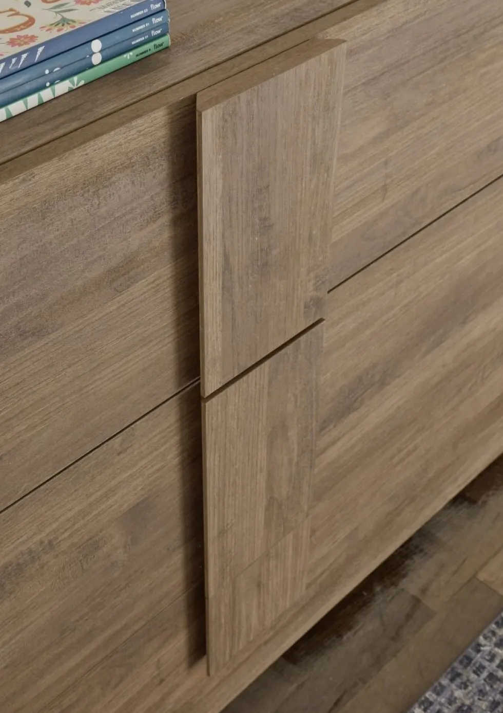 Madia 181x63 versatile moderna per soggiorno con ampi cassetti e anta singola rovere ML29
