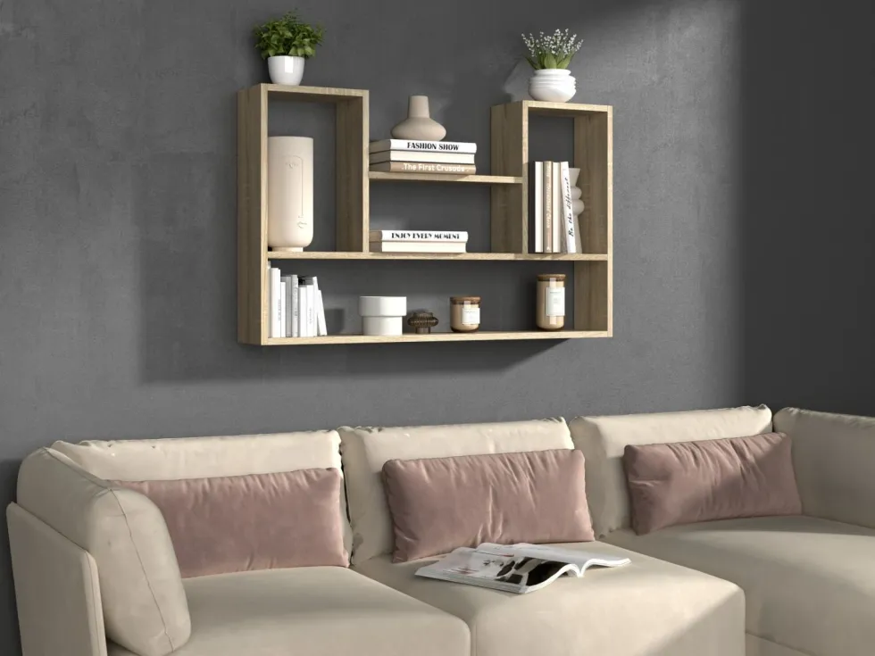 Mensola moderna 100x60 cm rovere chiaro MNT4