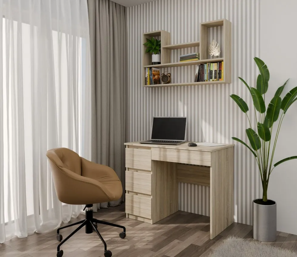 Mensola moderna 100x60 cm rovere chiaro MNT4