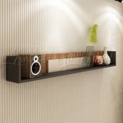 Mensola moderna 150x22x20 cm in rovere, grafite e beige MNU1