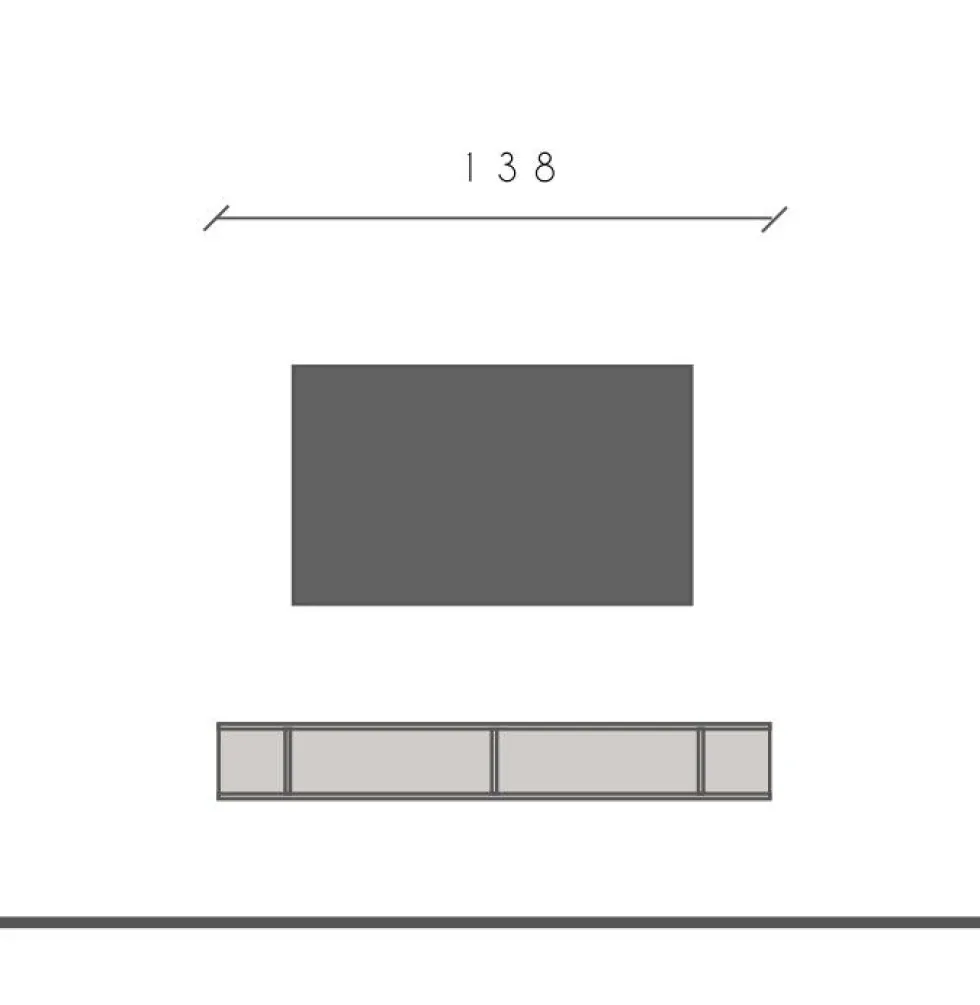 Mensola porta tv 138x19 cm rovere PTL29