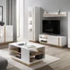 Mensola 138x20cm bianco e rovere MLK1