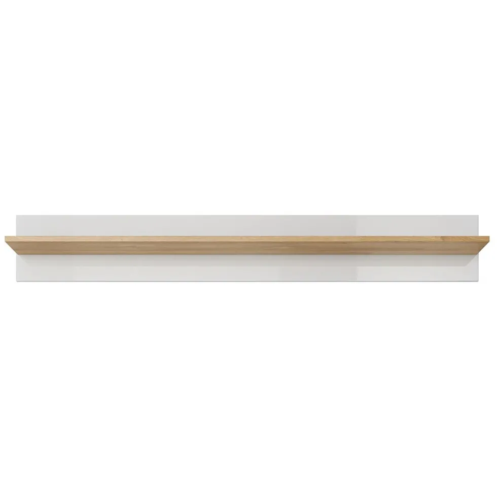 Mensola 138x20cm bianco e rovere MLK1
