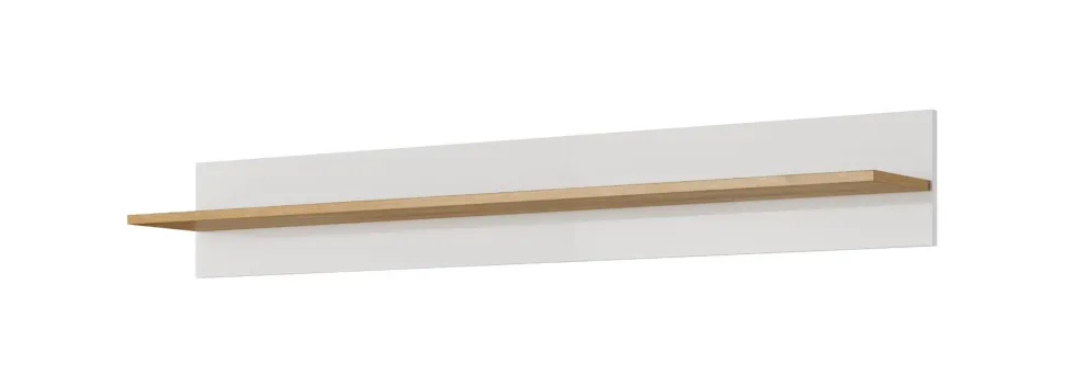 Mensola 138x20cm bianco e rovere MLK1