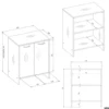 Mobile bagno moderno 60x74 cm a 2 ante con ripiano interno cashmere MBT6