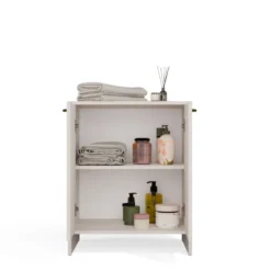 Mobile bagno moderno 60x74 cm a 2 ante con ripiano interno cashmere MBT6