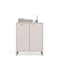 Mobile bagno moderno 60x74 cm a 2 ante con ripiano interno cashmere MBT6