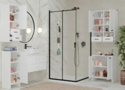 Mobile bagno moderno 60x74 cm a 2 ante con ripiano interno bianco opaco MBT6