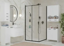 Mobile bagno moderno 60x74 cm a 2 ante con ripiano interno bianco opaco MBT6