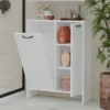 Mobile bagno salvaspazio 66x90 cm a 2 ante con portabiancheria bianco opaco MBT5