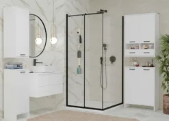 Mobile bagno salvaspazio 66x90 cm a 2 ante con portabiancheria bianco opaco MBT5