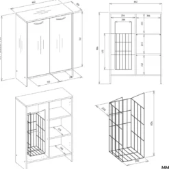 Mobile bagno salvaspazio 66x90 cm a 2 ante con portabiancheria bianco opaco MBT5