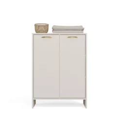 Mobile bagno salvaspazio 66x90 cm a 2 ante con portabiancheria cashmere MBT5