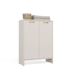 Mobile bagno salvaspazio 66x90 cm a 2 ante con portabiancheria cashmere MBT5
