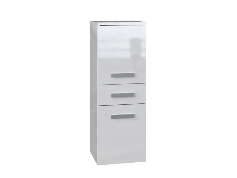 Mobile bagno salvaspazio 30x85 cm con 2 ante bianco lucido MBT1
