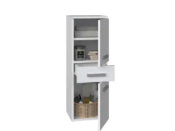 Mobile bagno salvaspazio 30x85 cm con 2 ante bianco opaco MBT1