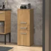 Mobile bagno salvaspazio 30x85 cm con 2 ante rovere MBT1