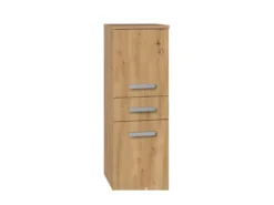 Mobile bagno salvaspazio 30x85 cm con 2 ante rovere MBT1