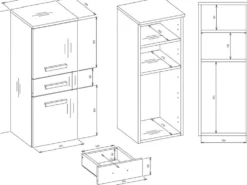 Mobile bagno salvaspazio 30x85 cm con 2 ante rovere MBT1