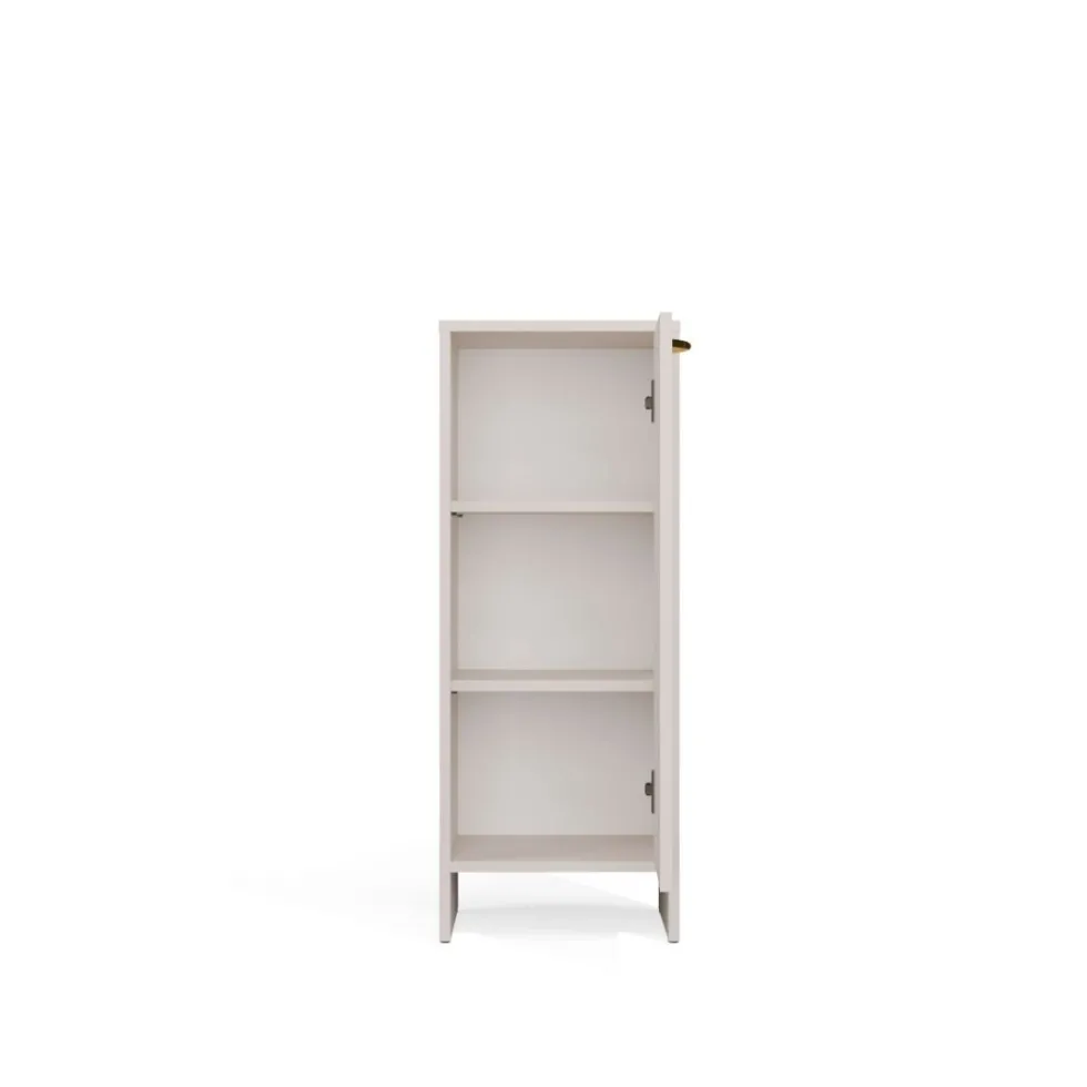 Mobile bagno salvaspazio 35x90 cm con anta e ripiani cashmere MBT3