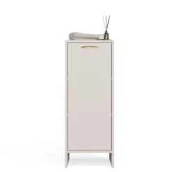 Mobile bagno salvaspazio 35x90 cm con anta e ripiani cashmere MBT3