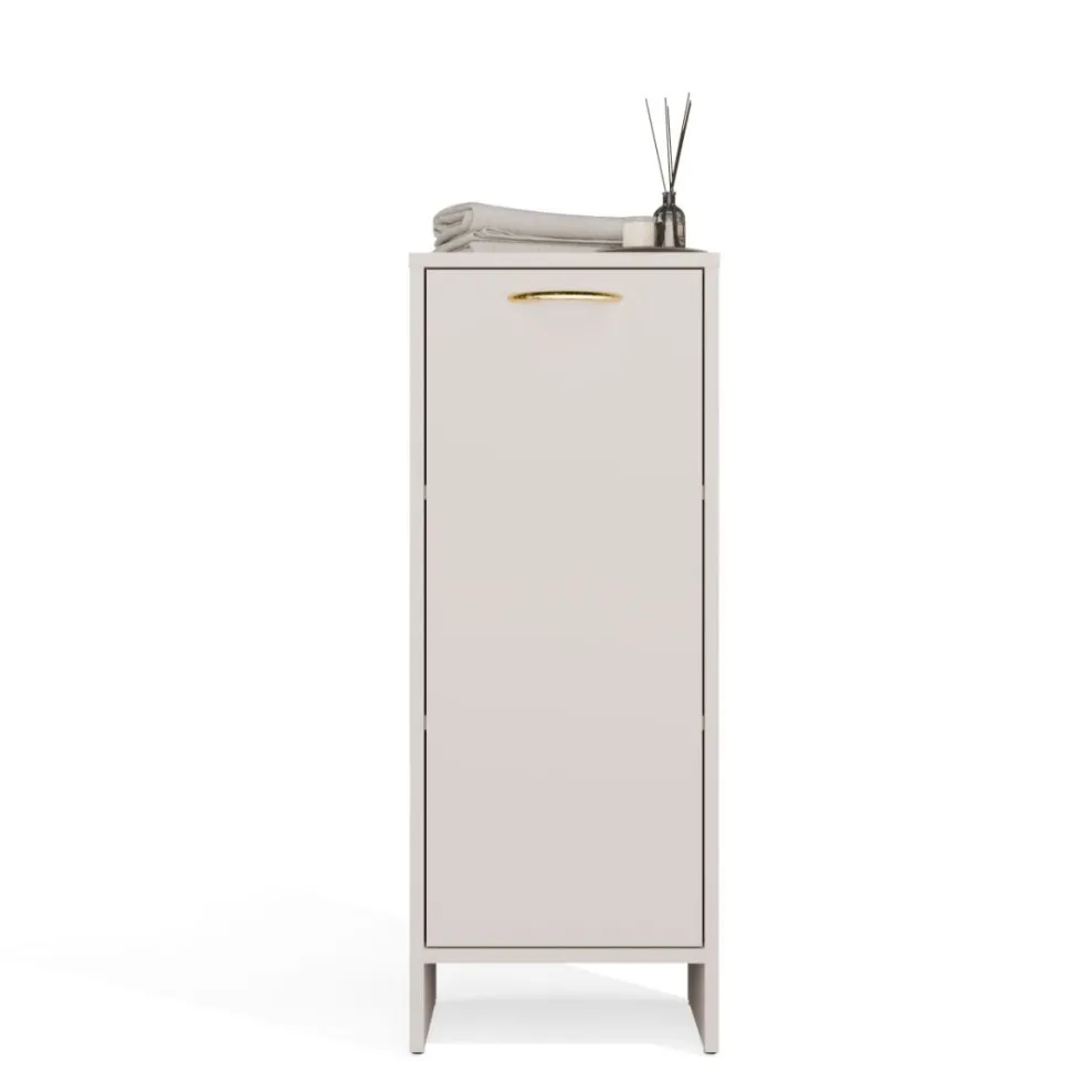 Mobile bagno salvaspazio 35x90 cm con anta e ripiani cashmere MBT3