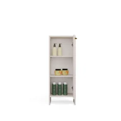 Mobile bagno salvaspazio 35x90 cm con anta e ripiani cashmere MBT3