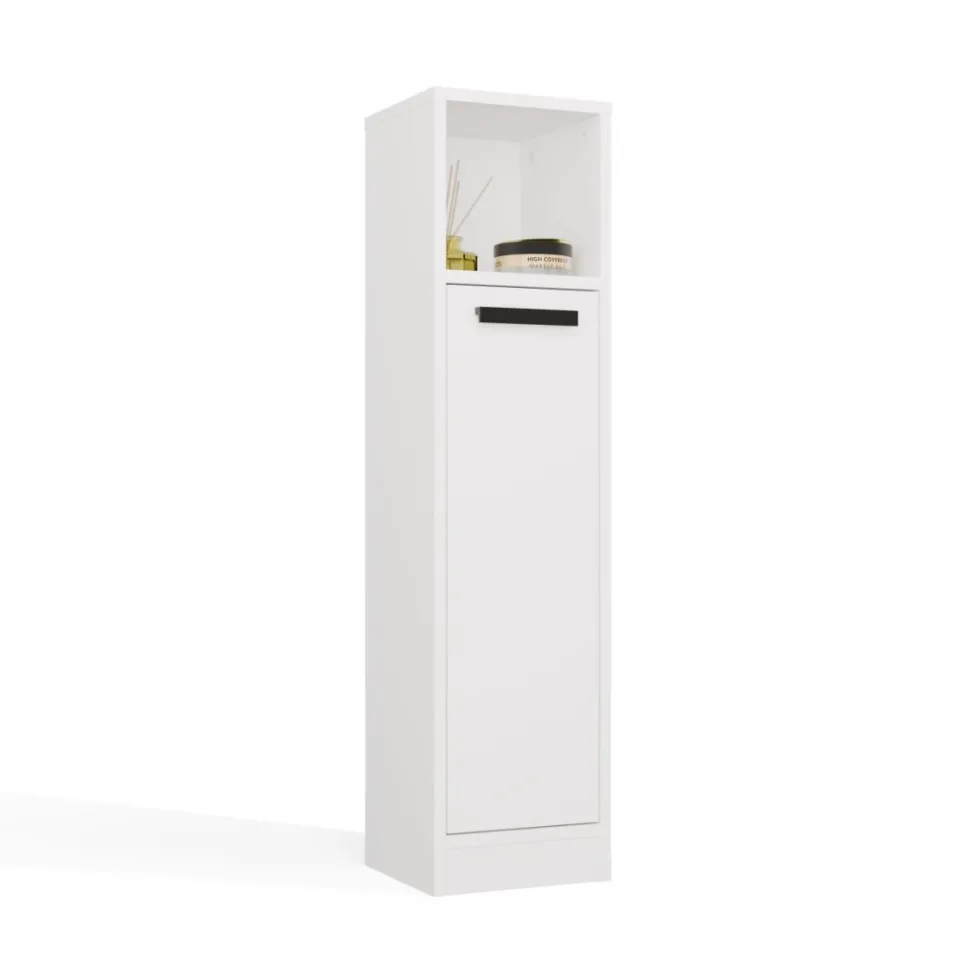 Mobile bagno salvaspazio 25,5x102 cm con 2 ante bianco opaco MBT7