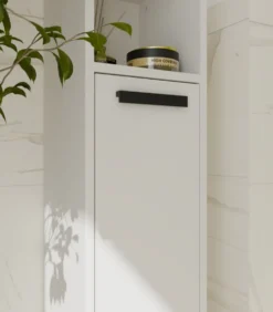 Mobile bagno salvaspazio 25,5x102 cm con 2 ante bianco opaco MBT7