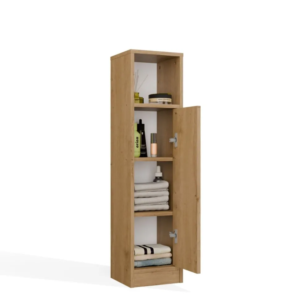 Mobile bagno salvaspazio 25,5x102 cm con 2 ante rovere MBT7