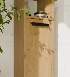 Mobile bagno salvaspazio 25,5x102 cm con 2 ante rovere MBT7