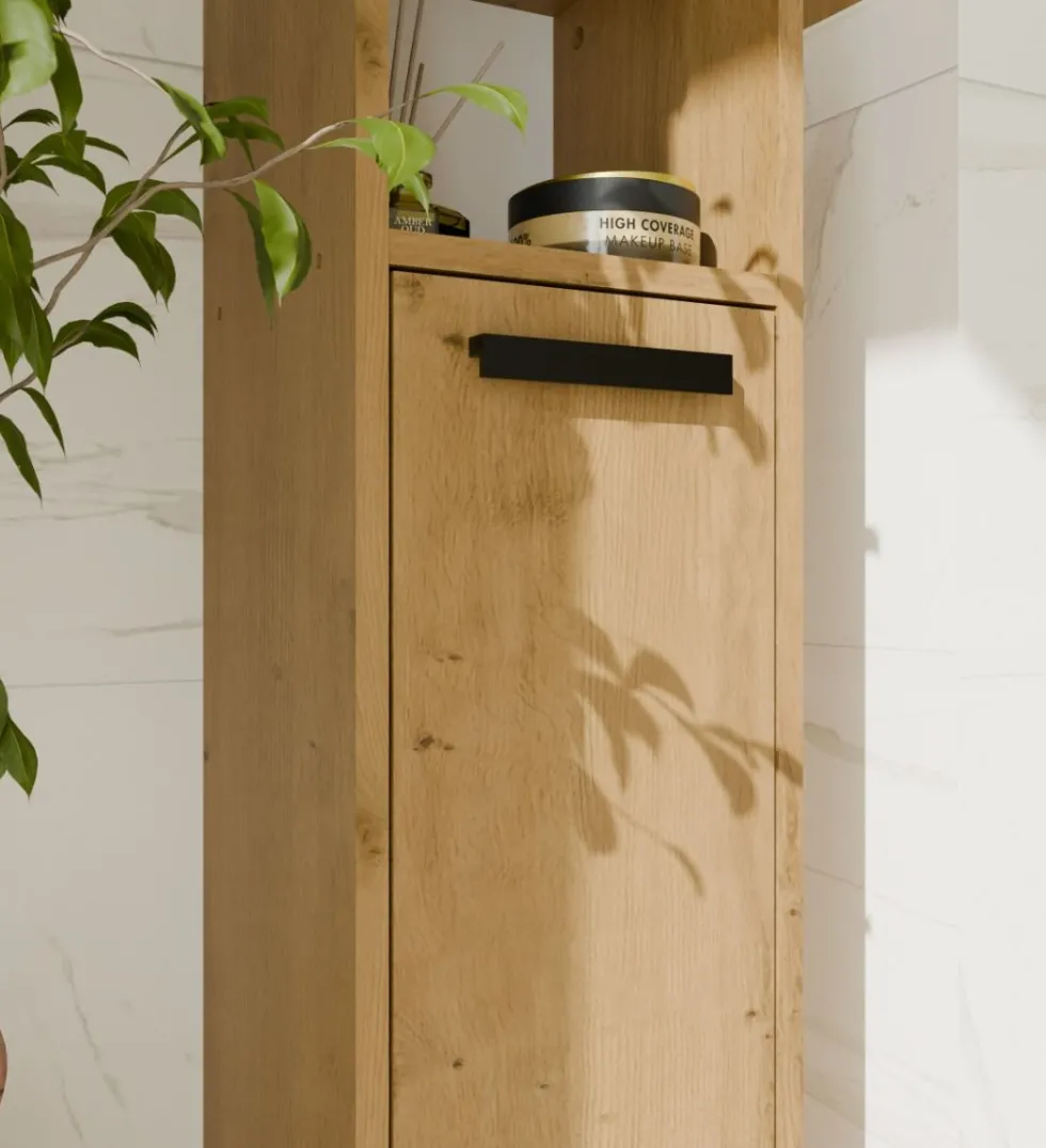 Mobile bagno salvaspazio 25,5x102 cm con 2 ante rovere MBT7